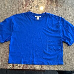 Athleta Women’s True Cotton Crop Tee Sz S Blue